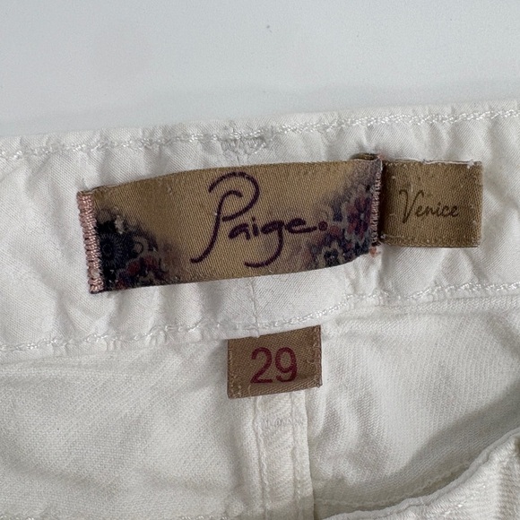 Paige White Venice Capri Pants Lightly Distressed Cropped Women's Size 29 - Picture 2 of 8